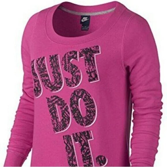 Nike Just Do It Pink Crewneck Sweatshirt - Picture 1 of 5